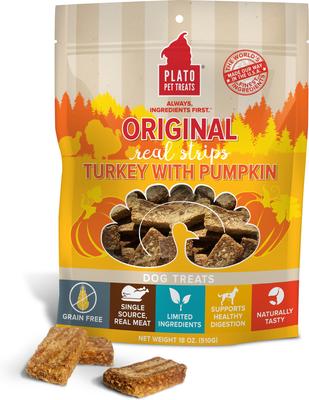 Original Real Strips Turkey & Pumpkin Recipe Grain-Free Dog Treats, 18-oz bag
