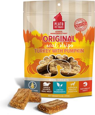 Original Real Strips Turkey & Pumpkin Recipe Grain-Free Dog Treats, 18-oz bag