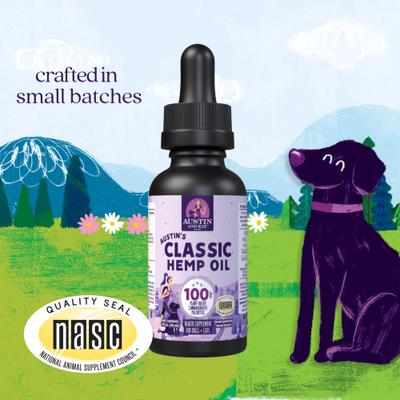 Calming 100mg Broad Spectrum Hemp Oil Liquid Supplement for Dogs, 1-fl oz bottle