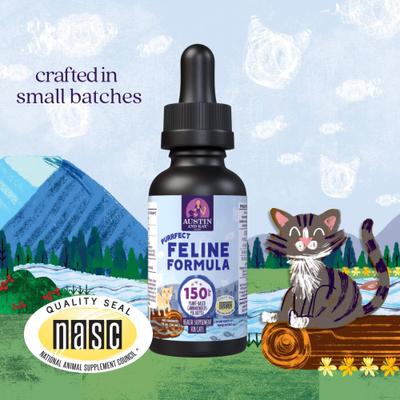Purrfect Feline 150mg Broad Spectrum Hemp Oil Liquid Supplement for Cats, 1-fl oz bottle