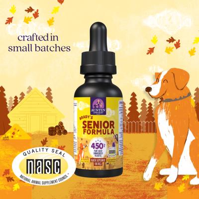 Brady's Aging Senior 450mg Broad Spectrum Hemp Oil Liquid Supplement for Dogs, 1-fl oz bottle
