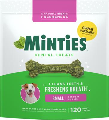 Tiny/Small Mint Flavored Dental Treats for Dogs, 5-24 lbs, 16-oz, 40 count