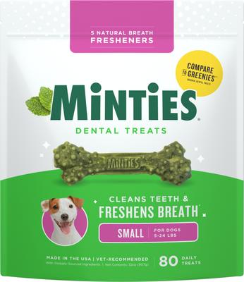 Tiny/Small Mint Flavored Dental Treats for Dogs, 5-24 lbs, 16-oz, 40 count