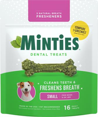 Tiny/Small Mint Flavored Dental Treats for Dogs, 5-24 lbs, 16-oz, 40 count