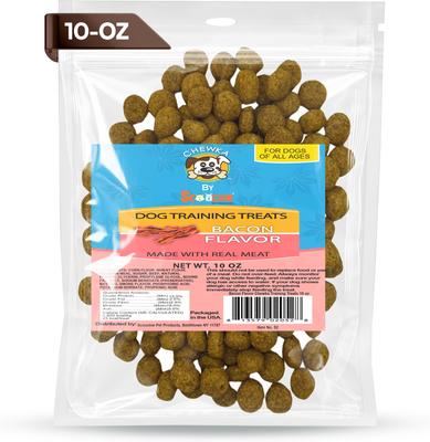 Bocados de entrenamiento Chewka con sabor a tocino y carne real para perros, bolsa de 10 oz