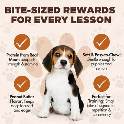 Chewka Real Meat Peanut Butter Flavor Training Bites Dog Treats, 10-oz bag