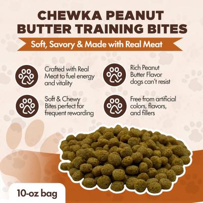Chewka Real Meat Peanut Butter Flavor Training Bites Dog Treats, 10-oz bag