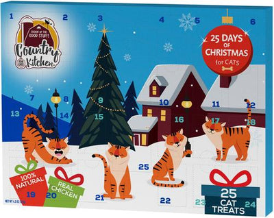 Holiday Dual Bites Advent Calendar Crunchy Cat Treats, 4.3-oz box