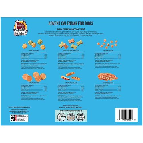 Calendario de Adviento Holiday Dual Bites Crunchy Dog Treats, caja de 6.7 oz