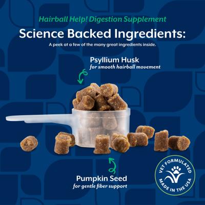 Hairball Help! Scoopable Tiny Bites Salmon Flavored Supplement for Cats, 5.5-oz bag