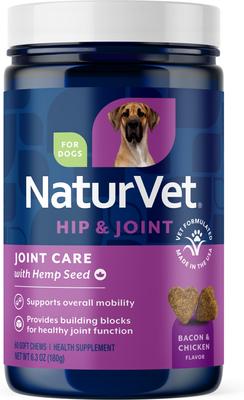 Paquete: NaturVet Hemp Quiet Moments Plus, masticables blandos de semillas de cáñamo para perros, 180 unidades + NaturVet Hemp Joint Health Plus, suplemento masticable blando de semillas de cáñamo para perros, 60 unidades