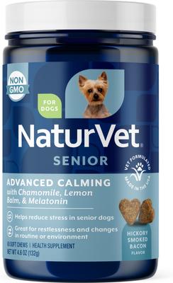 Advanced Calming Senior Hickory Smoked Bacon Flavored Soft Chew Supplement for Dogs, 60 count