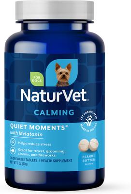 Quiet Moments Calming Peanut Butter Flavored Tablet Supplement for Dogs, 30 count