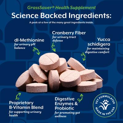 GrassSaver Health Pork & Beef Flavored Wafer Supplement for Dogs, 300 count