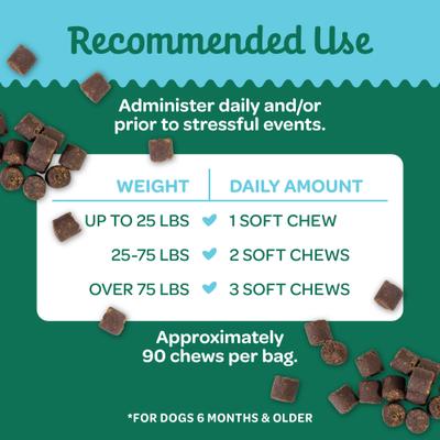 Relaxation Turkey Flavor Calming Chew Supplement for Dogs, 6.3-oz bag