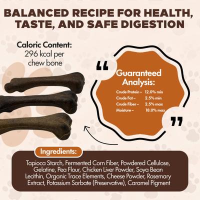 Chewka Chicken Flavored Plant-Forward Fully Digestible Dog Chew Bone, Medium, 1 count