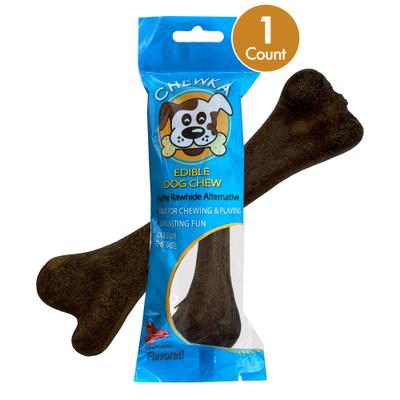 Hueso masticable para perros Chewka con sabor a tocino, totalmente digerible, de origen vegetal, mediano, 1 unidad