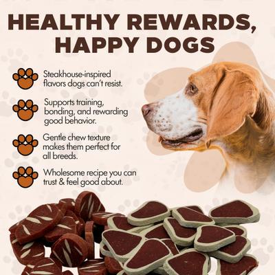 Chewka Real Meat Soft & Chewy Mixed Variety Pack Juicy Porterhouse & Ribeye Flavor Dog Treats, 6-oz bag, 2 count