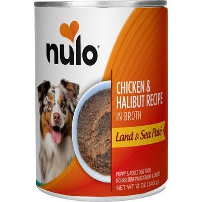Nulo, Land & Sea Paté Beef & Salmon, Res + Salmón + Calabaza en Caldo, Sin Granos, Cachorros y Adultos, 340 g × 5 latas