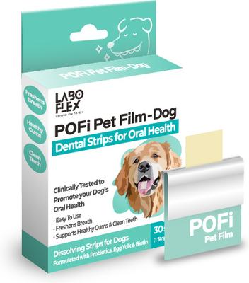 Pofi Pet Film Strip Oral Health Dental Supplement for Dogs, 90-mg pouch, 30 count