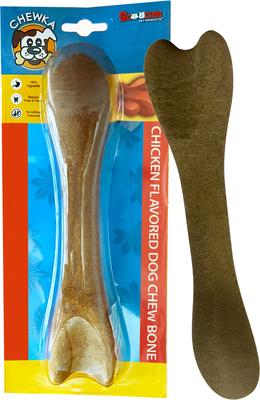 Chewka Chicken Flavored Plant-Forward Fully Digestible Dog Chew Bone, Large, 6 count