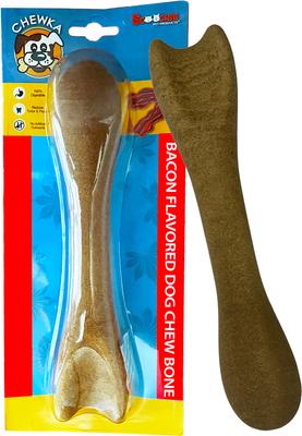 Chewka Bacon Flavored Plant-Forward Fully Digestible Dog Chew Bone, Large, 6 count