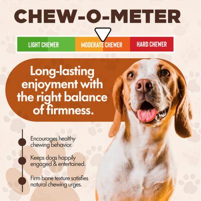 Chewka Mixed Variety Pack Bacon, Chicken & Cheese Flavored Plant-Forward Fully Digestible Dog Chew Bone, Medium, 6 count