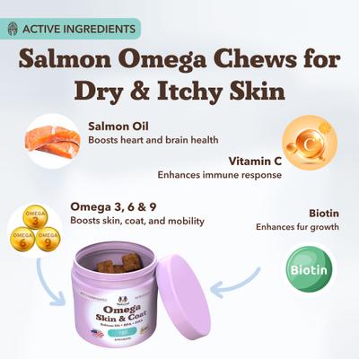 Omega Chews Supplement for Dogs, 180 count