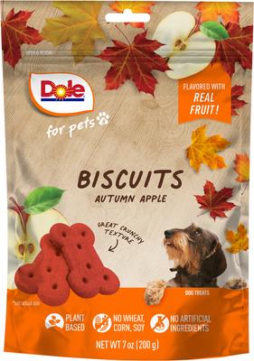 Fall Plant-Based Autumn Apple Crunchy Dog Biscuits Treats, 7-oz bag