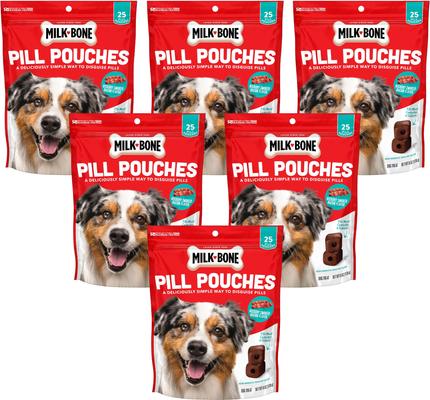 Pill Pouches Hickory Smoked Bacon Flavor Dog Treats, 6-oz bag, bundle of 6