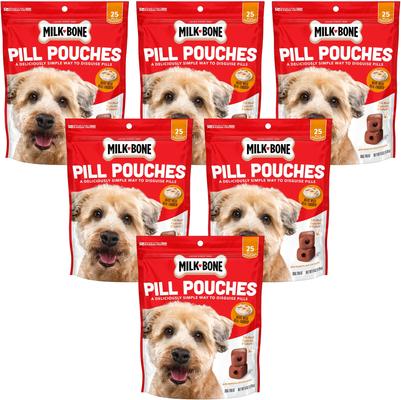 Pill Pouches Hickory Smoked Bacon Flavor Dog Treats, 6-oz bag, bundle of 6
