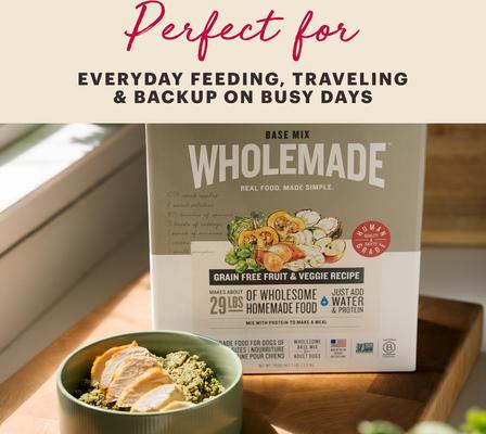 Wholemade Whole Grain, Veggie & Fruit Base Mix Dehydrated Dog Food, 7-lb box