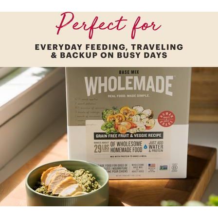 Alimento deshidratado para perros Wholemade a base de cereales integrales, verduras y frutas, caja de 7 lb