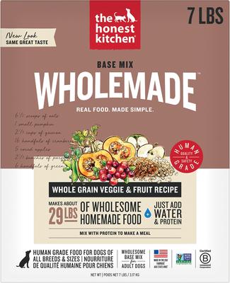 Wholemade Whole Grain, Veggie & Fruit Base Mix Dehydrated Dog Food, 7-lb box