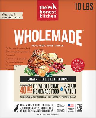 Wholemade Grain-Free Beef Dehydrated Dog Food, 10-lb box
