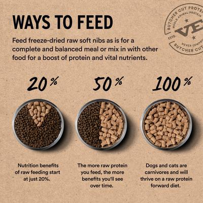 Comida para perros liofilizada cruda sin cereales con mezcla de carne de res y salmón y trocitos suaves, bolsa de 3 lb