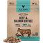Comida para perros liofilizada cruda sin cereales con mezcla de carne de res y salmón y trocitos suaves, bolsa de 3 lb