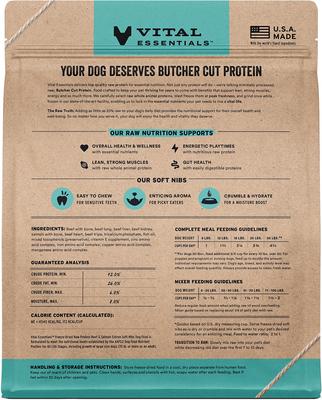 Comida para perros liofilizada cruda sin cereales con mezcla de carne de res y salmón y trocitos suaves, bolsa de 3 lb