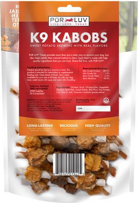 K9 Kabob Real Chicken & Sweet Potato Dog Treats, 12-oz bag