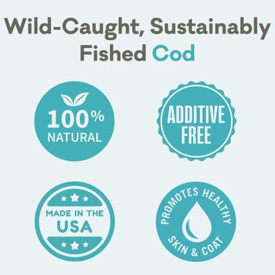 Alaskan Cod Chips Grain-Free Dehydrated Dog Treats, 2.75-oz bag