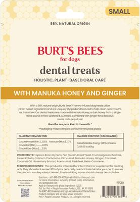 Manuka Honey + Ginger Small Sweet Potato Dental Dog Treats, 6.8-oz bag