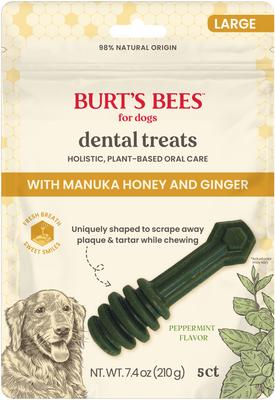 Manuka Honey + Ginger Medium/Large Peppermint Dental Dog Treats, 7.4-oz bag