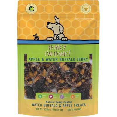 ¡Premios de Mango Jerky para perros sin cereales, con búfalo y mango recubiertos de miel natural, bolsa de 147 g!