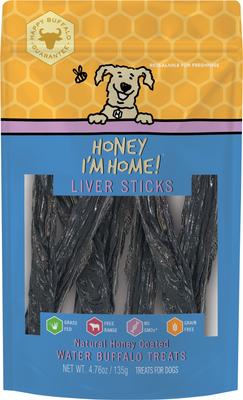 ! Liver Sticks Natural Honey Coated Buffalo Liver Grain-Free Dog Treats, 4.76-oz bag