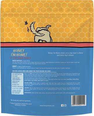 6" Honey Coated Buffalo Collagen Strips Dog Chews, 2.4-oz bag