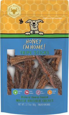 Tripe Sticks Honey Coated Buffalo Treats Natural Dog Chews, 5.29-oz bag