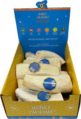 Golosinas masticables de búfalo Horn Core con revestimiento de miel natural, sin cereales, para perros, 15 unidades