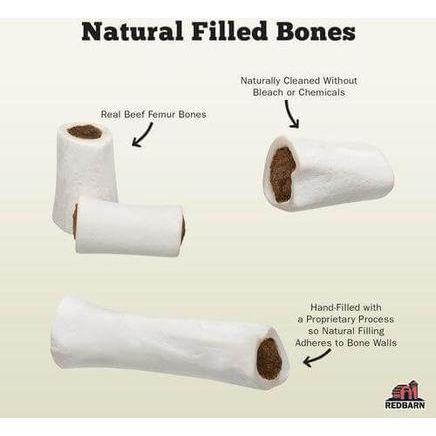 Golosina masticable para perros con hueso relleno, sabor a queso natural y tocino, grande, 8 oz