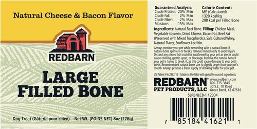 Filled Bone Natural Cheese & Bacon Flavor Chew Dog Treat, Large, 8-oz