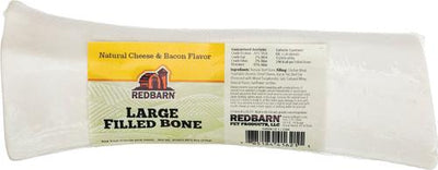 Golosina masticable para perros con hueso relleno, sabor a queso natural y tocino, grande, 8 oz